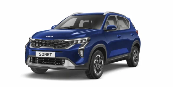 Imperial Blue color Kia sonet suv