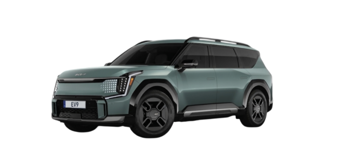 Ice green color Kia EV9 electric SUV