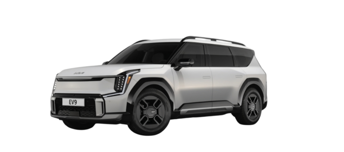 Silver matte color Kia EV9 electric SUV