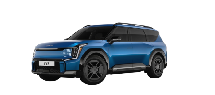 Ocean blue color Kia EV9 electric SUV