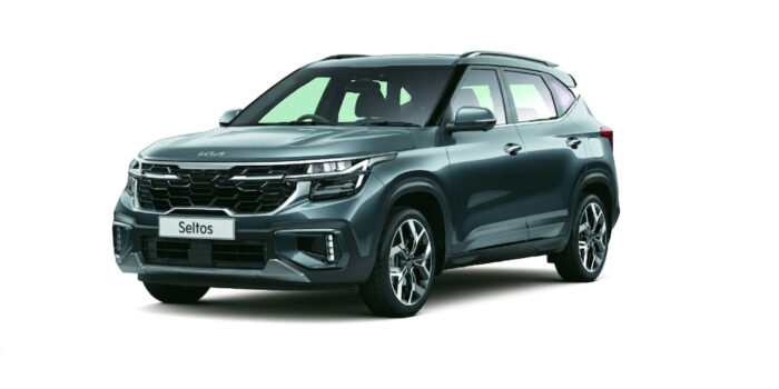 Gravity grey color kia seltos suv