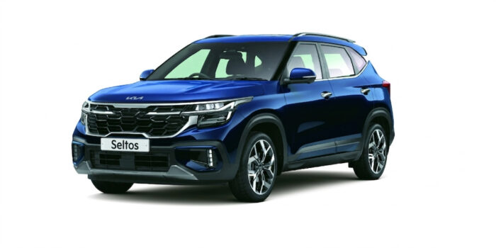 Imperial blue color kia seltos suv